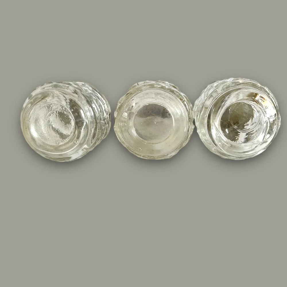 Vintage 3pc Glass Salt, Pepper, Jam or Sugar - Picture 6 of 9
